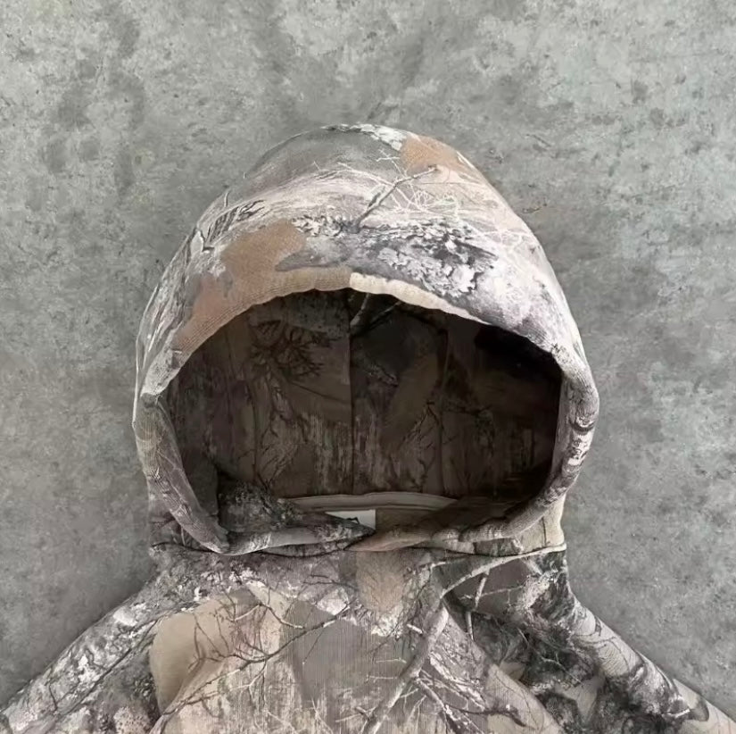 Retro Camouflage Pullover Hoodie