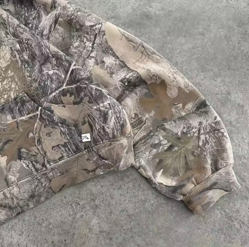 Retro Camouflage Pullover Hoodie
