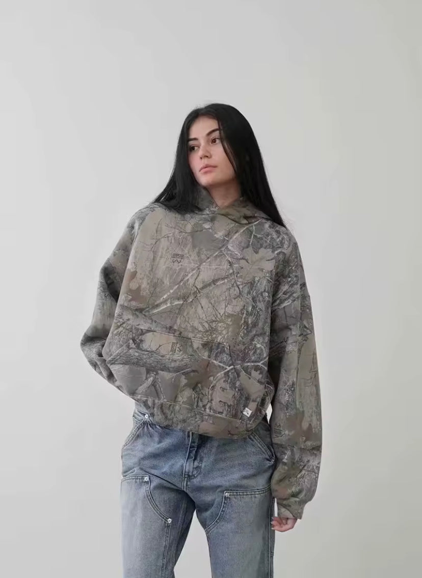 Retro Camouflage Pullover Hoodie