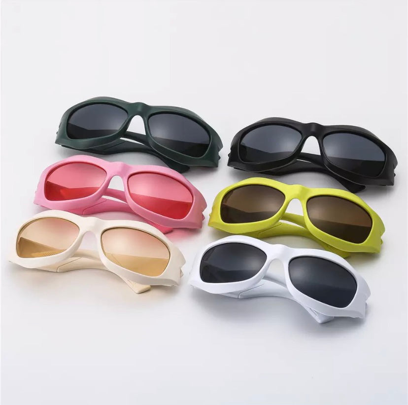 Retro Vintage Cyber Goggles Shades Sunglasses Futuristic Fashion Y2K Los Angeles Summer