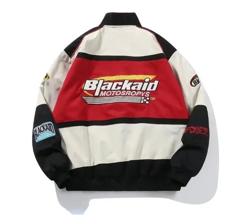 Blackaid Retro Racing Jacket Long Sleeve Button Down 