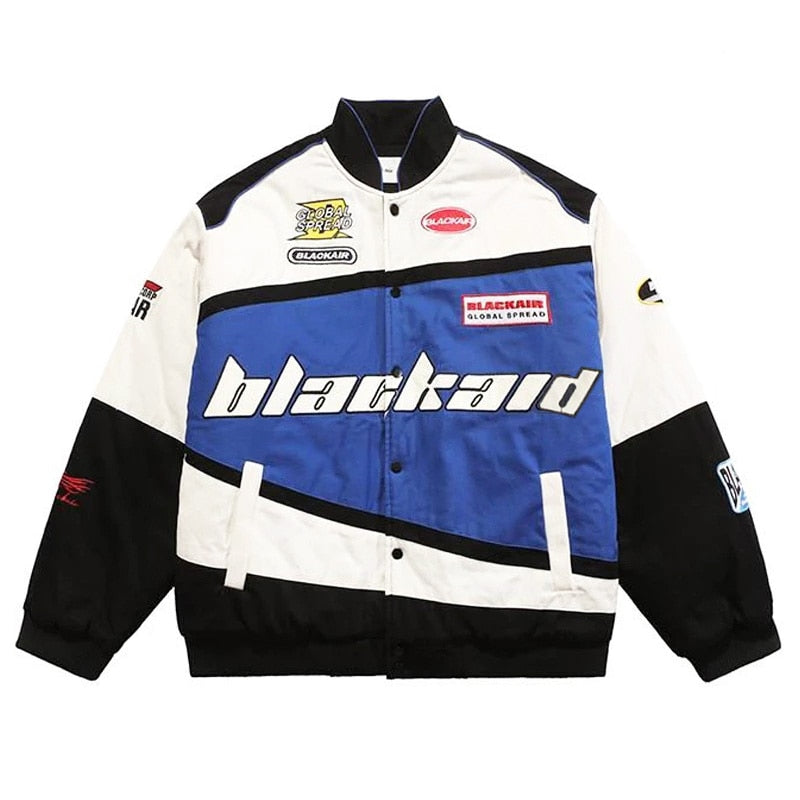 Blackaid Retro Racing Jacket Long Sleeve Button Down 