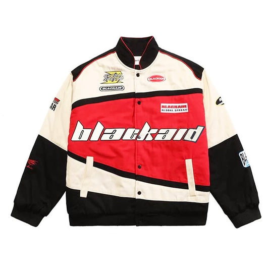 Blackaid Retro Racing Jacket Long Sleeve Button Down 